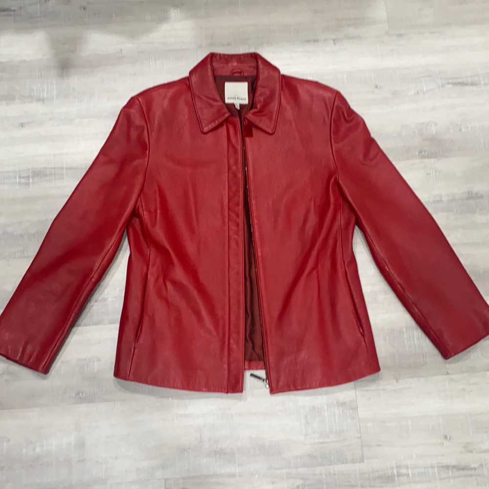 Anne Klein Red Leather Jacket